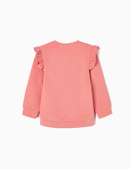 Zippy Girls 'Beauty' Cotton Sweatshirt With Ruffles