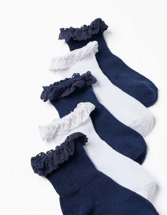 Zippy Pack 5 Pairs Of Socks With Lace For Baby Girls