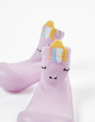 Zippy Baby Girl Light Purple Night Socks With Rubber Sole