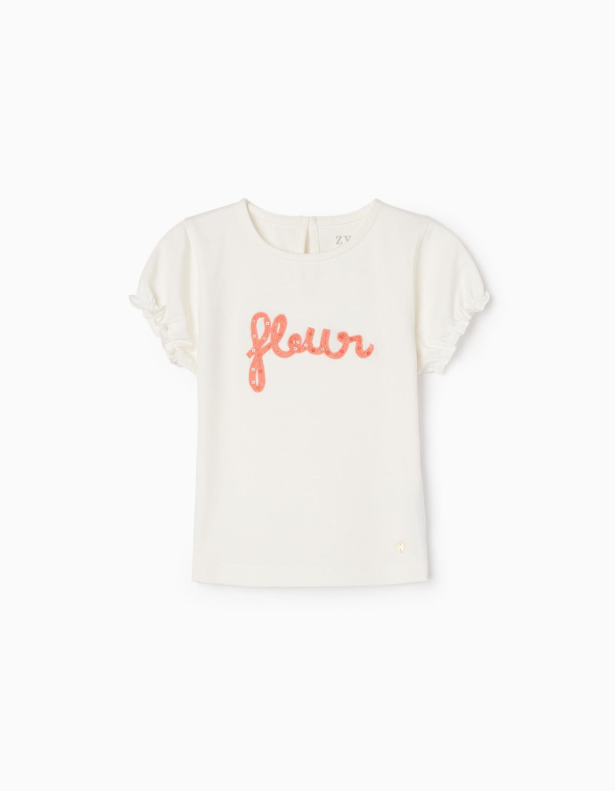 Zippy Cotton T-Shirt For Girls, 'Flower'