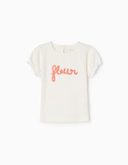 Zippy Cotton T-Shirt For Girls, 'Flower'