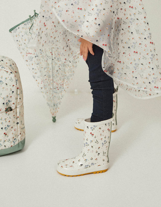 Girls White Rubber Wellies