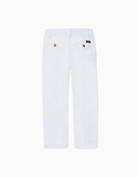 Zippy Trousers With Creases For Boys, White