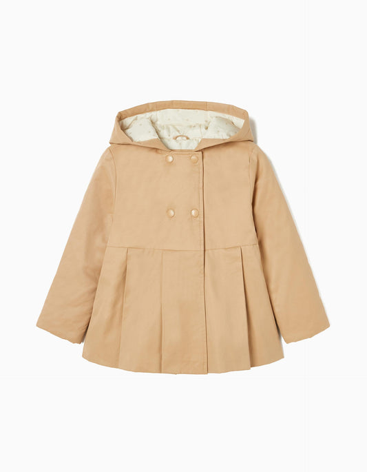 Zippy Girls Beige Hooded Jacket