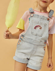 Zippy Girls Denim Overalls For Girls Blue