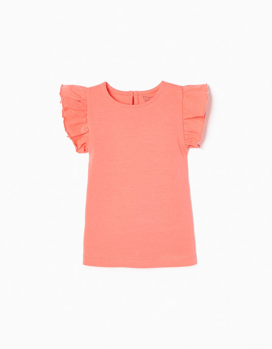 Zippy Cotton Sleeveless T-Shirt With Frills For Baby Girls