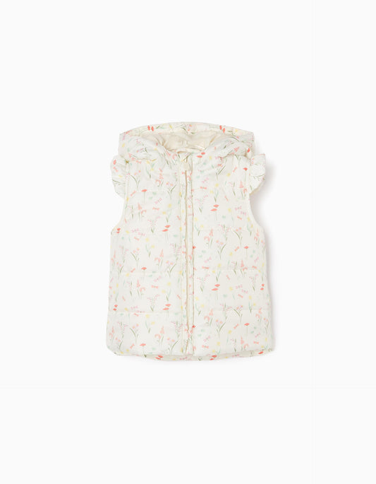 Zippy Baby Girls 'Flowers&Butterflies' Padded Gilet With Hood