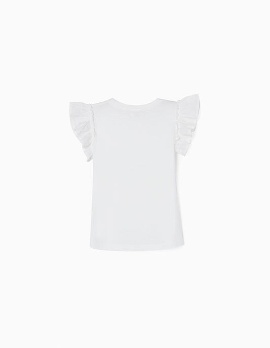 Zippy T-Shirt For Girls 'Butterfly', White