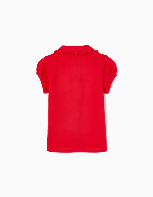 Zippy Short Sleeve Polo Shirt With Frills For Baby Girls