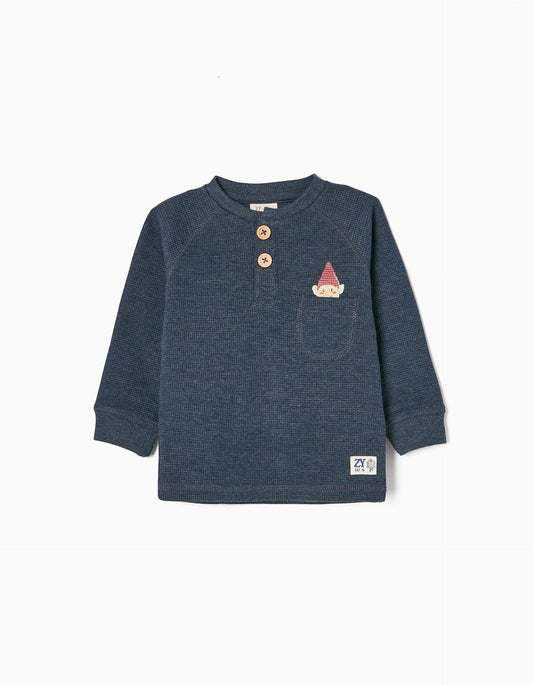 Zippy Baby Boys 'Gnome' Cotton Waffle Sweatshirt