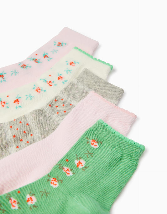 Zippy Girls 'Flowers&Dots' 5-Pack Pairs Of Socks