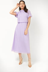 Little Mistress Lilac Midaxi Dress