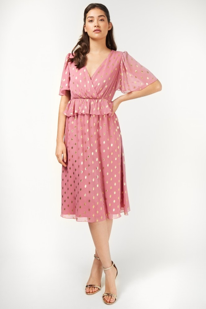 Little Mistress Polka Dot Midi Dress