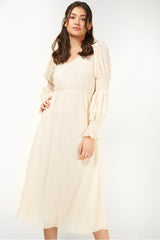 Little Mistress Cream Midaxi Dress