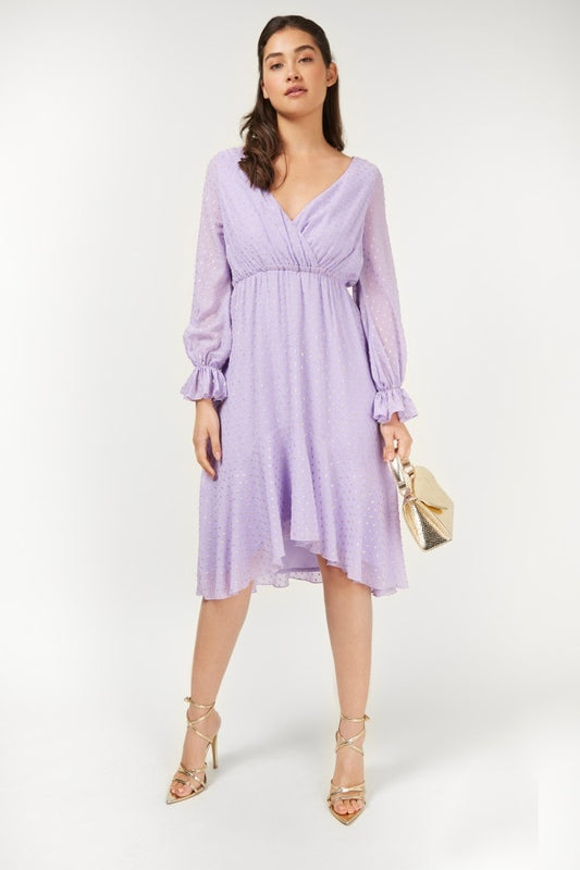 Little Mistress Purple High Low Dress