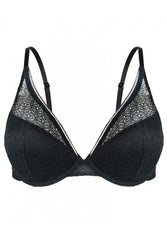 Pretty Polly Delicate Lace Underwired T-Shirt Bra - Black